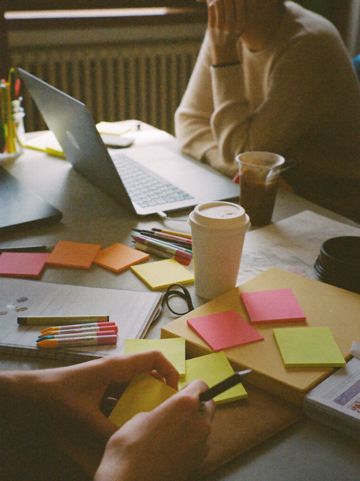Close-up of a strategy planning session